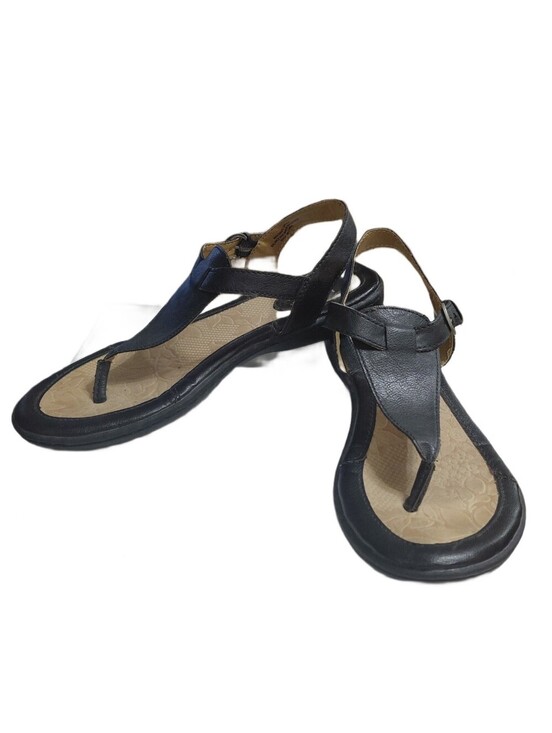 b.o.c. Shoes - b.o.c Black Leather T-Strap Sandals Women's Size 8 Thong Ankle Strap Sandals